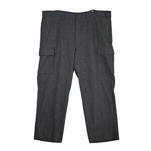 Eddie Bauer Mens Wool Flannel Cargo Pants Sz 44 Gray Outdoor Camping Hunting Vtg